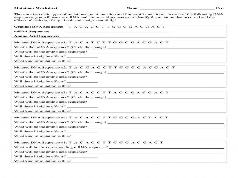 13.3 Mutations Worksheet Answer Key together with 13 3 Mutations Worksheet Answer Key Life Science Teachers Edition Te