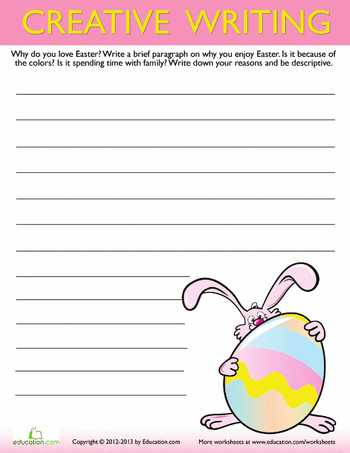 3rd Grade Paragraph Writing Worksheets as Well as Easter Creative Writing 6