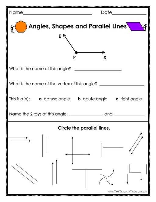 4 2 Practice Angles Of Triangles Worksheet Answers or Angles Shapes and Parallel Lines Free 2 Page Activity Geometry