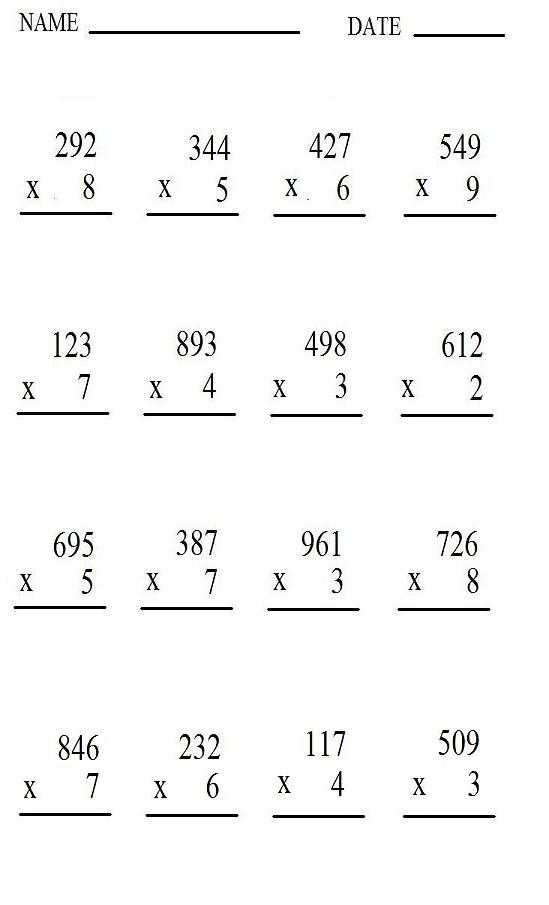 4 Digit by 1 Digit Multiplication Worksheets Pdf Along with Worksheets In Multiplication Worksheets for All