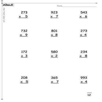 4 Digit by 1 Digit Multiplication Worksheets Pdf Also Multiplication Worksheets 2 and 3 Digits Timestables 2 and 3 Ditit
