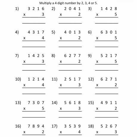 4 Digit by 1 Digit Multiplication Worksheets Pdf together with Math Worksheets Printable Multiplication 4 Digits by 1 Digit Fourth
