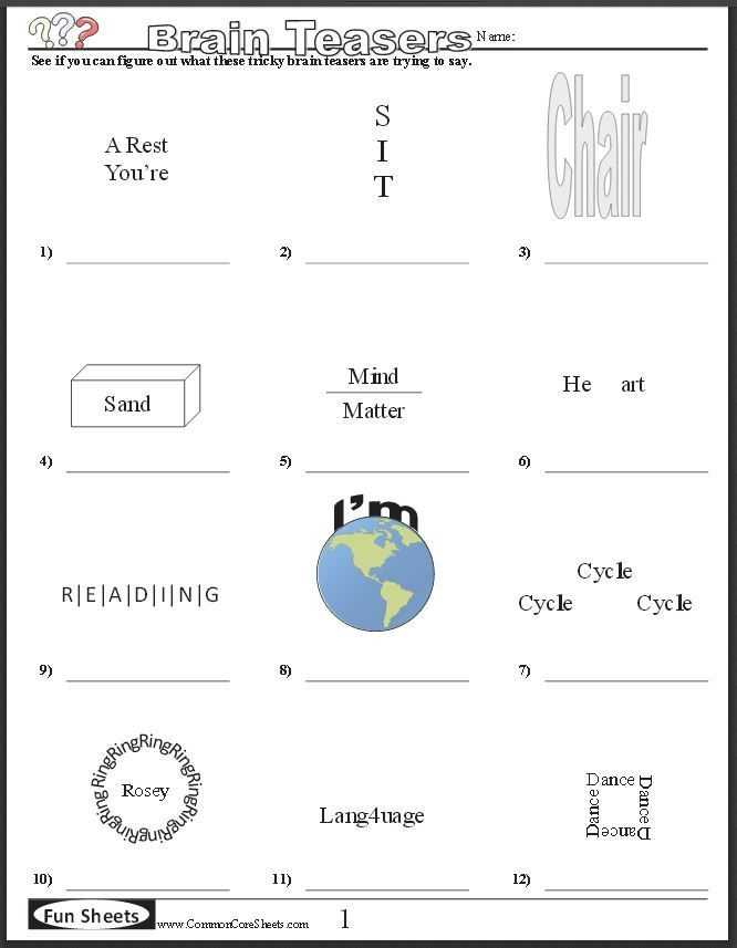 6th Grade Brain Teasers Worksheets or 241 Best Quizzes and Puzzles Images On Pinterest