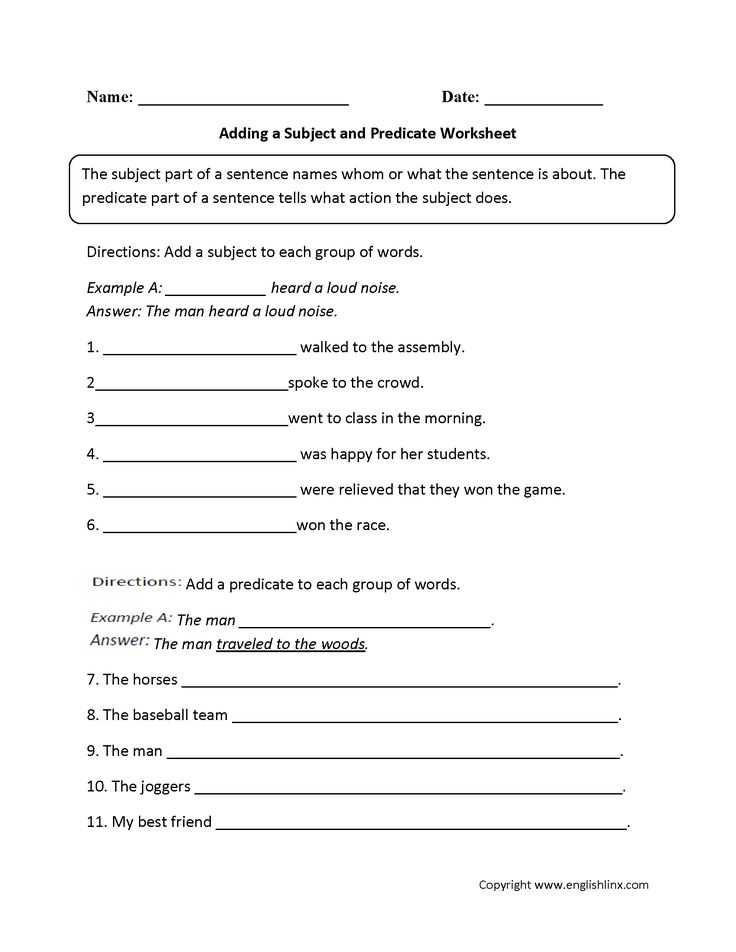 6th Grade English Worksheets and 12 Best Subject Predicate Images On Pinterest