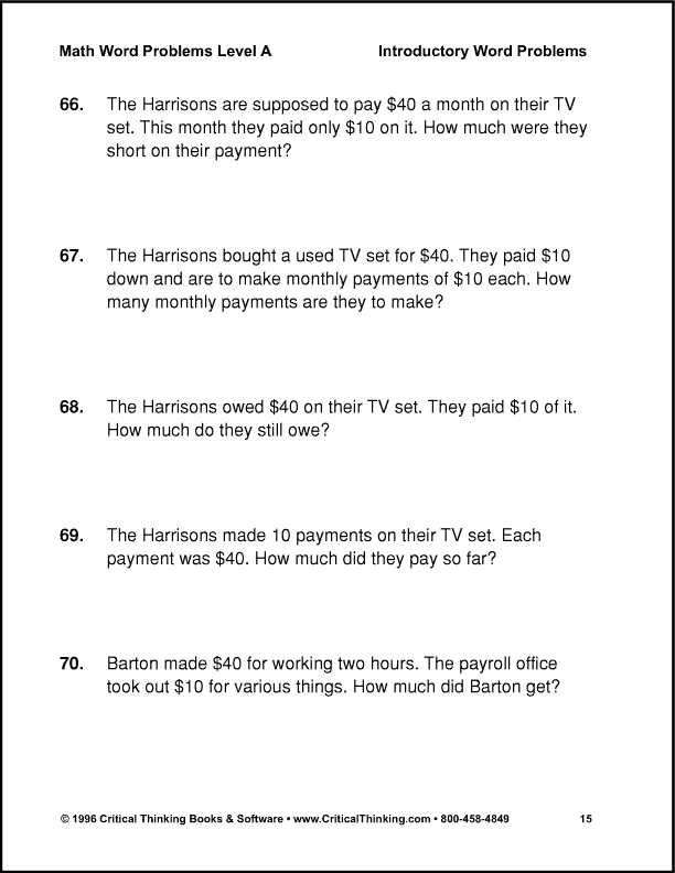 6th Grade Math Word Problems Worksheets or 7 6th Grade Math Word Problems