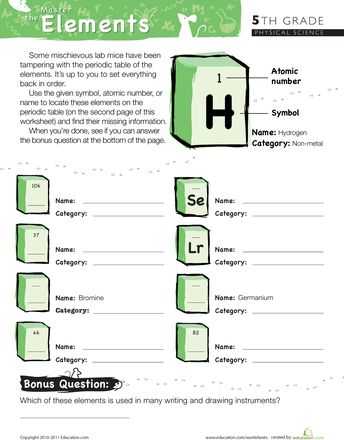 6th Grade Periodic Table Worksheets Along with 490 Best atoms Elements and the Periodic Table Images On Pinterest