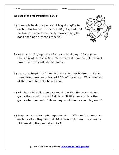 6th Grade Word Problems Worksheet with Grade 6 Math Problems Awesome 6th Grade Math Word Problems