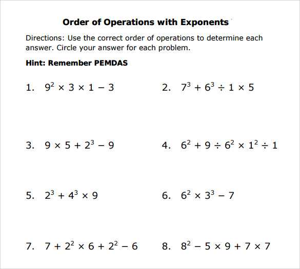 7th Grade order Of Operations Worksheet Pdf as Well as Exponents Worksheet Pdf Dolapgnetband