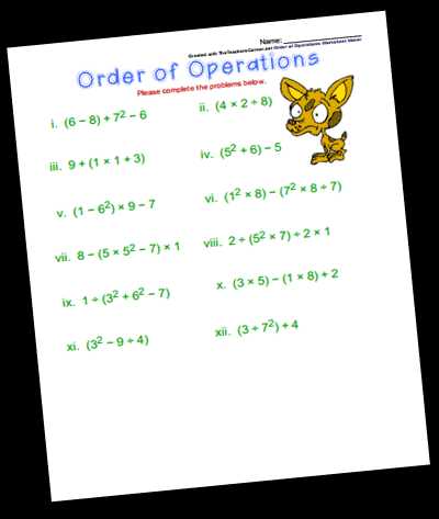 7th Grade order Of Operations Worksheet Pdf with Worksheets 45 Re Mendations order Operations Worksheet Hd