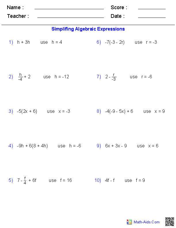 8th Grade Algebra Worksheets with 8th Grade Algebra Worksheets