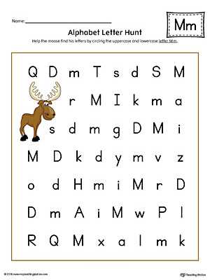 Abc Worksheets for Kindergarten or Alphabet Letter Hunt Letter M Worksheet Color