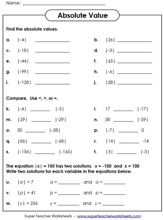 Absolute Value Inequalities Worksheet Answers together with Absolute Value Math Worksheets Zero Pairs Worksheets American Math