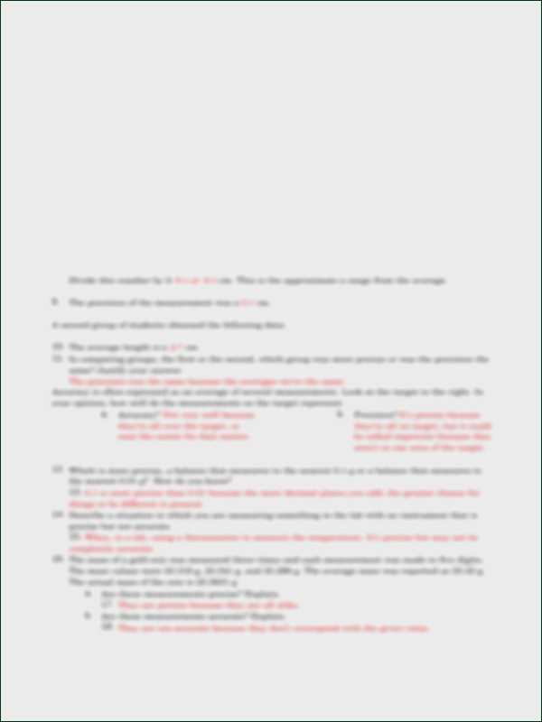 Accuracy and Precision Worksheet and Accuracy and Precision Worksheet