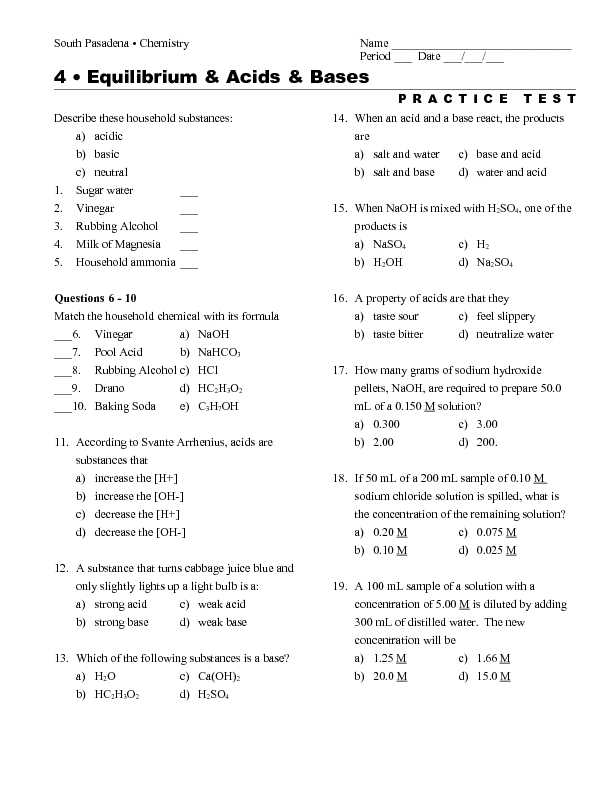 Acids and Bases Worksheet Chemistry or Acids Bases and Salts Worksheet Ii Kidz Activities