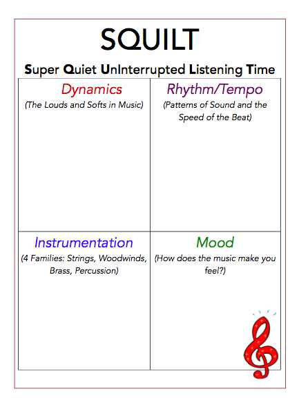 Active Listening Worksheets with Music History and Notebooking for the Birds Squilt Lesson 10