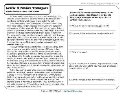 Active Transport Worksheet Answers as Well as 16 Best Cell Transport Worksheet Answers