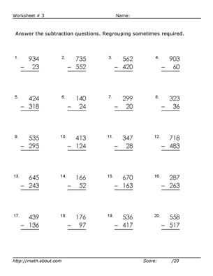Adding and Subtracting Mixed Numbers Worksheet Pdf and 3 Digit Subtraction Worksheets some Regrouping