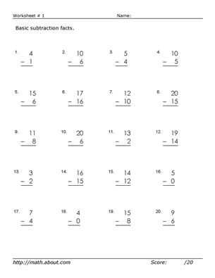 Adding and Subtracting Mixed Numbers Worksheet Pdf with Basic Subtraction Worksheets to 20 Free Printables