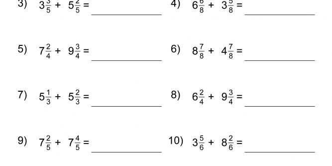 Adding Mixed Numbers Worksheet together with 5th Grade Math Worksheets Adding and Subtracting Fractions