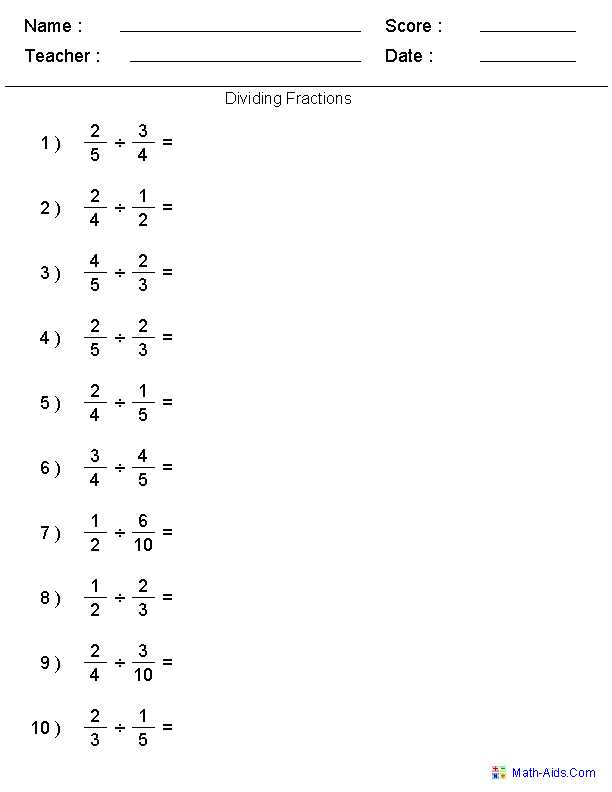 Adding Subtracting Multiplying and Dividing Fractions Worksheet as Well as Dividing Fractions Worksheets Places to Visit
