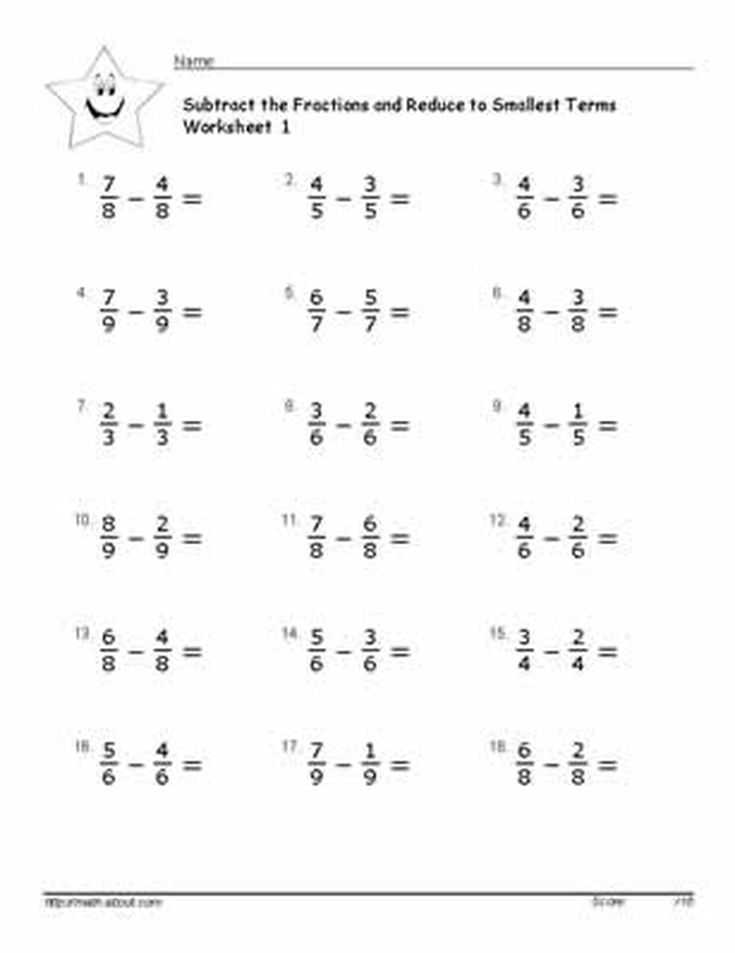Adding Subtracting Multiplying and Dividing Fractions Worksheet as Well as Subtracting Fraction Worksheets Mon Denominators