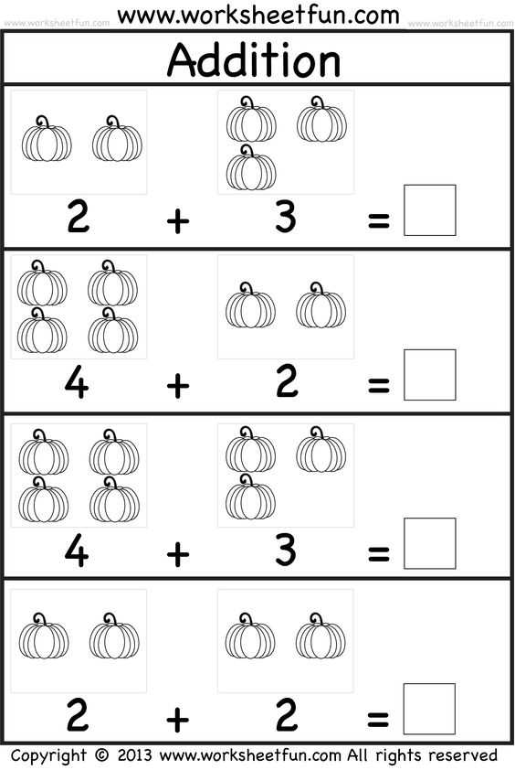 Addition and Subtraction Worksheets for Kindergarten as Well as Kids Practice Adding Single Digit Numbers and Writing the Sums