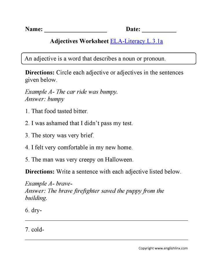 Adjective and Adverb Worksheets with Answer Key with 27 Best L 3 1 Images On Pinterest