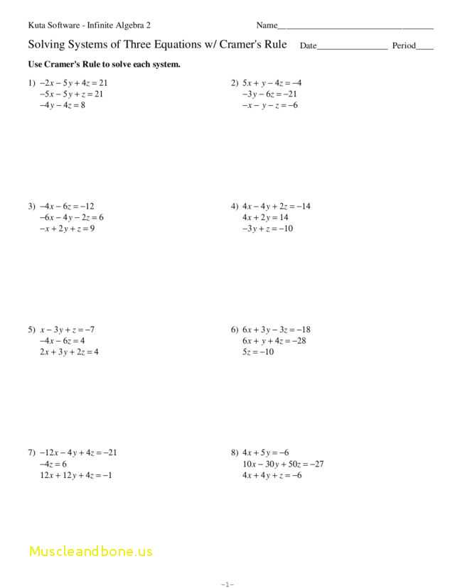 Algebra 2 Systems Of Equations Worksheet with Fresh Systems Equations In Three Variables Word Problems