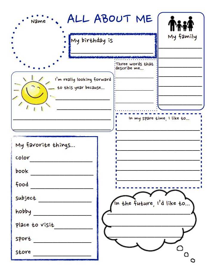 All About Me Worksheet Middle School Pdf Also 75 Best About Me Images On Pinterest