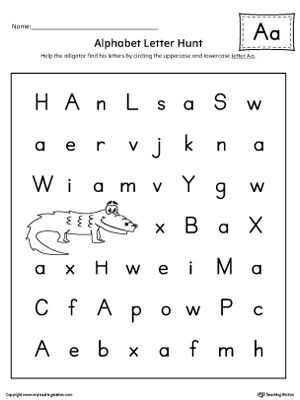 Alphabet Worksheets for Pre K as Well as Alphabet Letter Hunt Letter A Worksheet