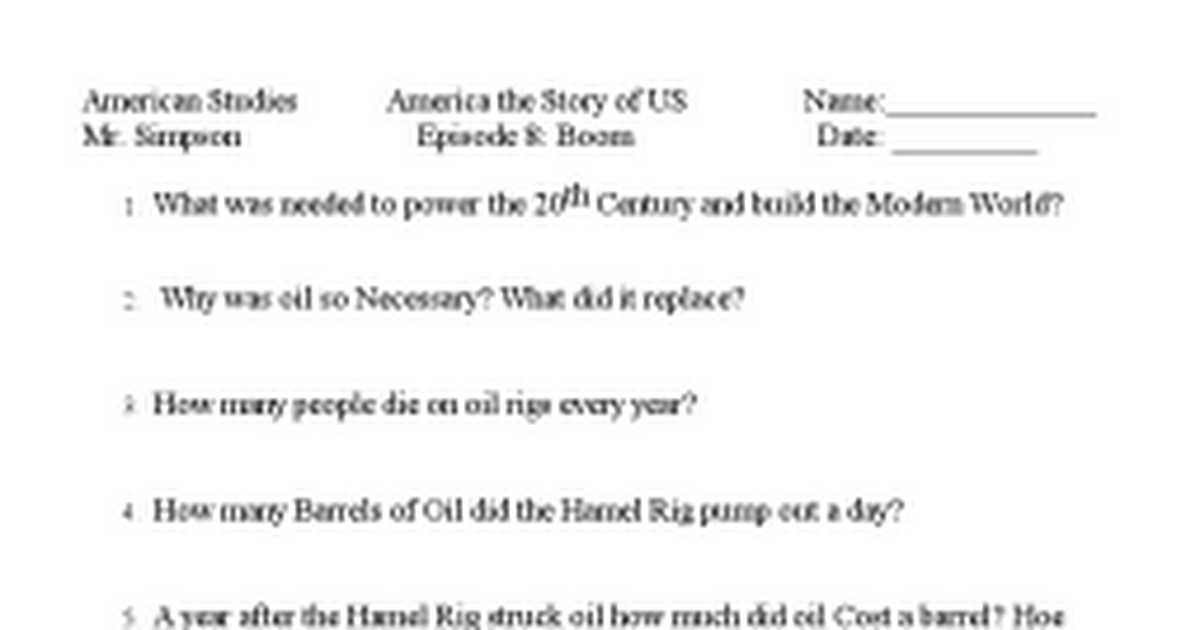 America the Story Of Us Boom Worksheet and America the Story Us Boom Worksheet Answers Gallery Worksheet