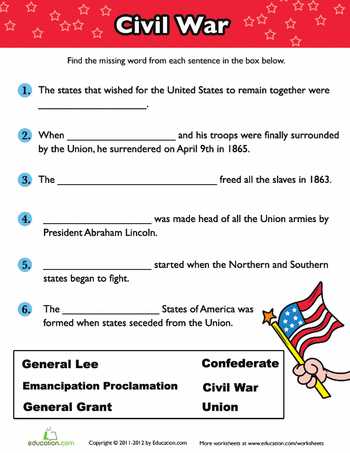 America the Story Of Us Civil War Worksheet Answers and Civil War Fill In the Blank