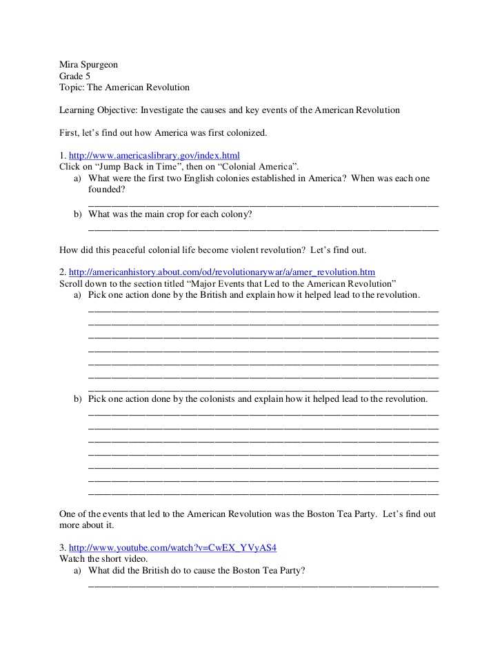 America the Story Of Us Worksheet Answers together with American Revolution Webquest