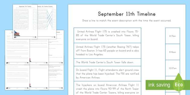 American Revolution Timeline Worksheet Also September 11th Differentiated Timeline Worksheet Activity