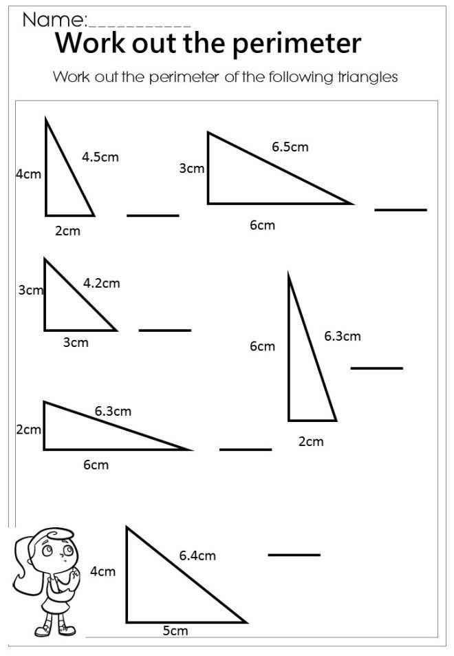 Angles In A Triangle Worksheet and Measure the Perimeter Triangle Worksheet Mathematics