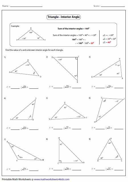 Angles In A Triangle Worksheet or 11 Best Geometry Triangles Images On Pinterest