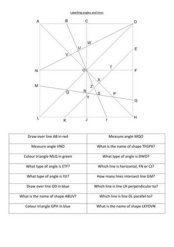 Angles On A Straight Line Worksheet Along with Identify and Label Angles and Lengths by Fionaryan88 Teaching