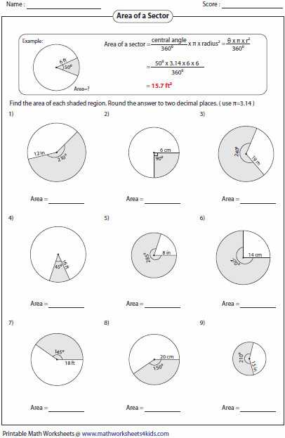 Arc Measure and Arc Length Worksheet as Well as Arc Length and Sector area Worksheet