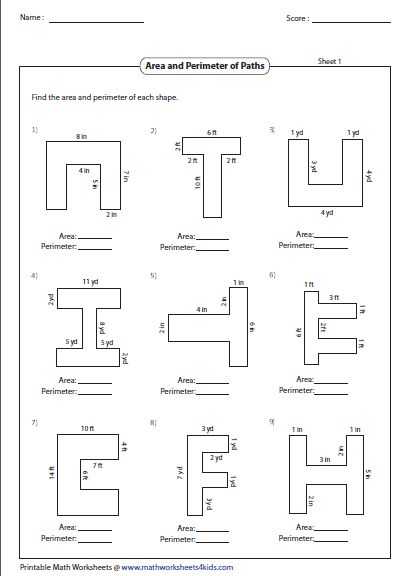 Area Perimeter Volume Worksheets Pdf or 5th Grade Math area and Perimeter Worksheets