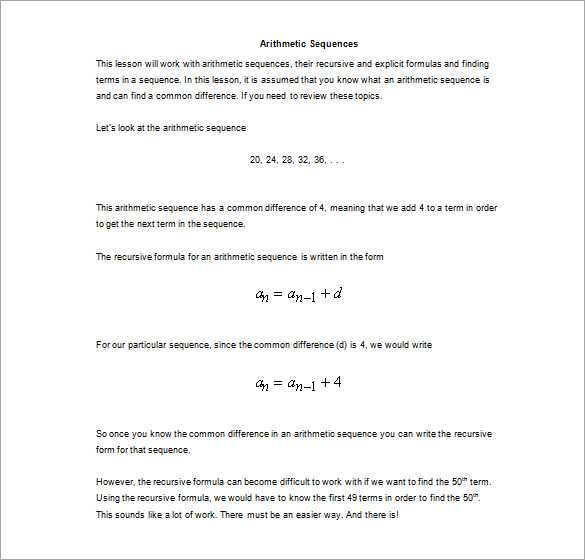 Arithmetic Sequence Worksheet 1 as Well as Arithmetic Sequence Examples – 10 Free Word Excel Pdf format