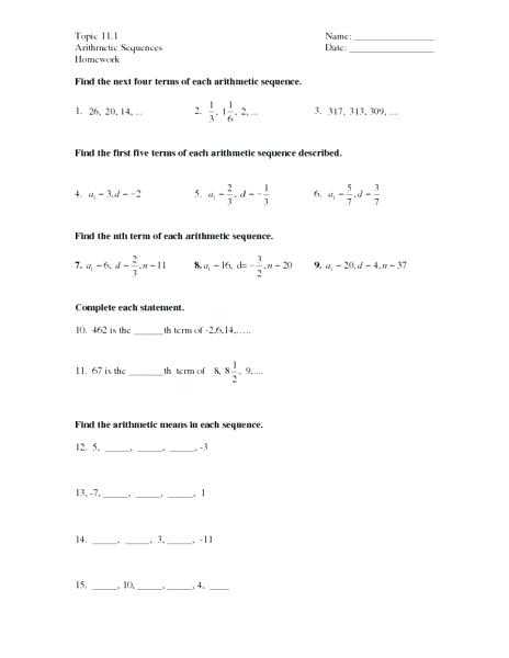 Arithmetic Sequence Worksheet 1 or Geometric Sequence Worksheet Arithmetic Geometric Sequence Worksheet