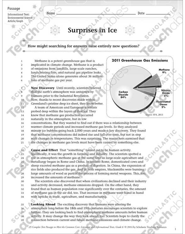 Atmosphere and Climate Change Worksheet Answers or Surprises In Ice Text & Questions