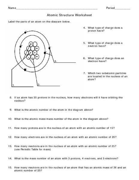 Atomic Mass and atomic Number Worksheet Answers together with Worksheets 48 New atomic Structure Worksheet Answers Full Hd