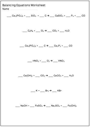 Balancing Chemical Equations Worksheet Grade 10 with Balancing Chemical Equations Worksheet Maker Customizable and