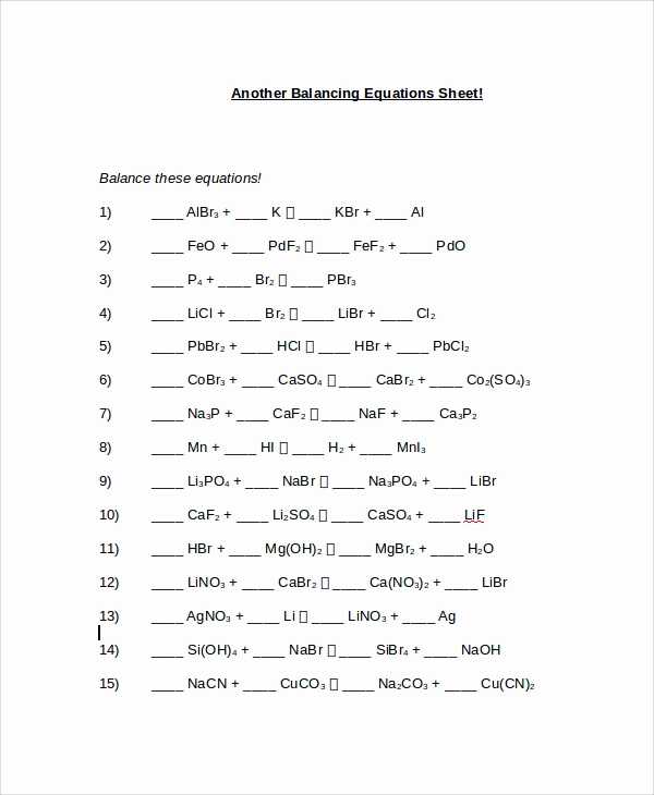 Balancing Chemical Equations Worksheet Pdf with Phet Balancing Chemical Equations Answers Lovely Balancing Chemical