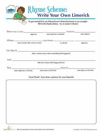Basic Skills English Worksheets together with Write A Limerick