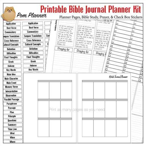 Bible Study Worksheets Along with Bible Journalling Planner Kit Printables Planner Pages Worksheet