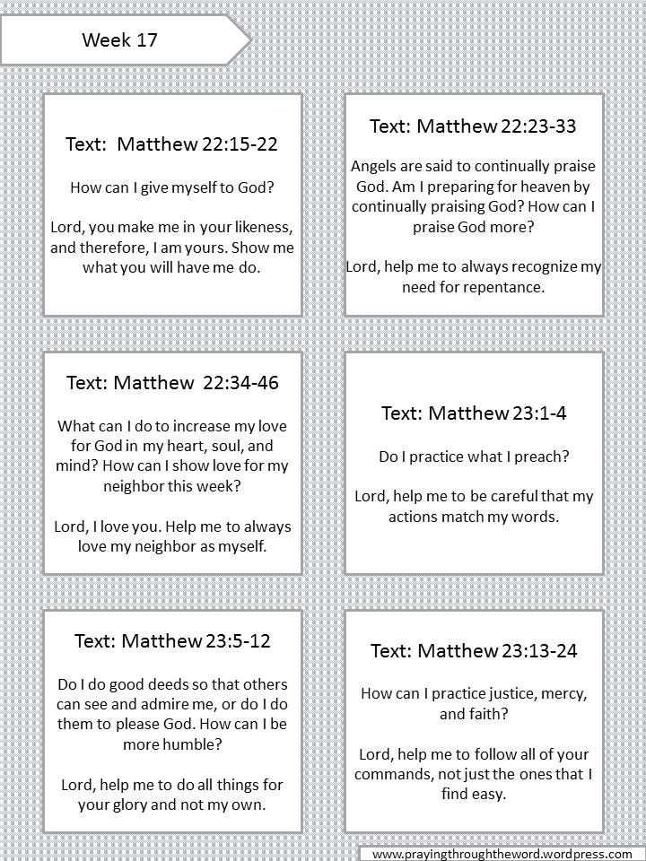 Bible Study Worksheets Also Bible Study Printable Matthew Week 17