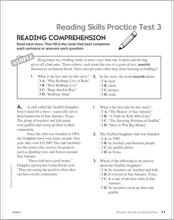 Big Business and Labor Worksheet Answer Key with Scholastic Success with Reading Tests Grade 4 by