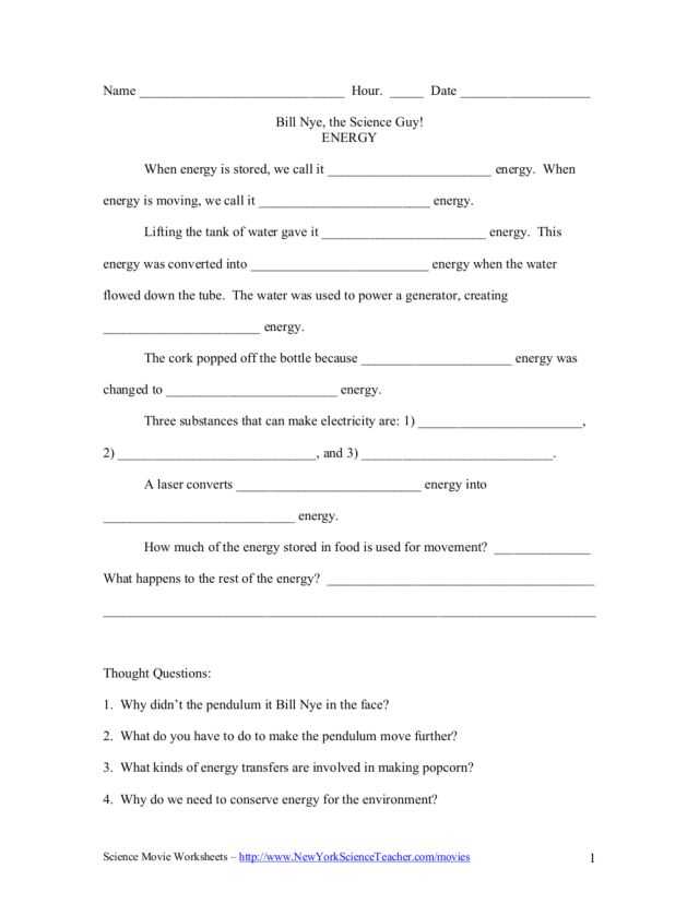 Bill Nye Genes Video Worksheet Answers Along with Bill Nye the Science Guy Static Electricity Worksheet